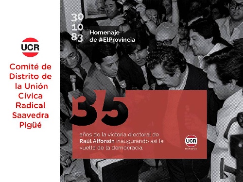 La Union Civica Radical recuerda el regreso a la Democracia