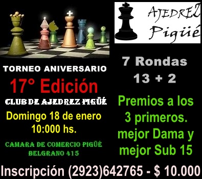 El club de ajedrez local organiza su torneo aniversario. 