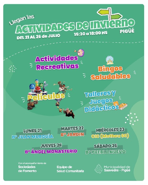 Municipalidad de Saavedra Pigüé, Actividades de Invierno