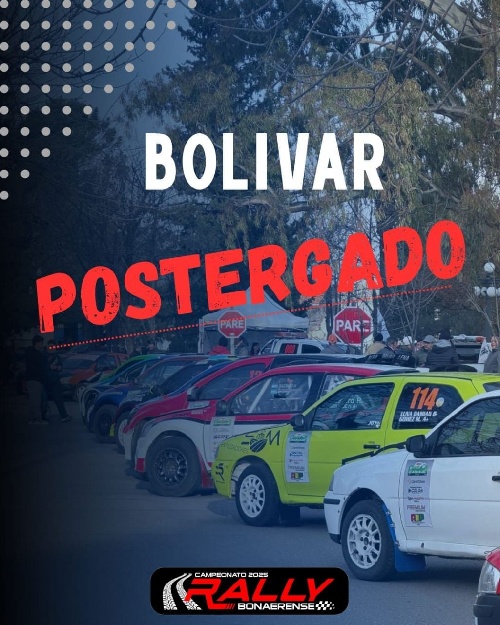 Fue suspendida la prueba de rally a correrse en la ciudad de Bolivar. 